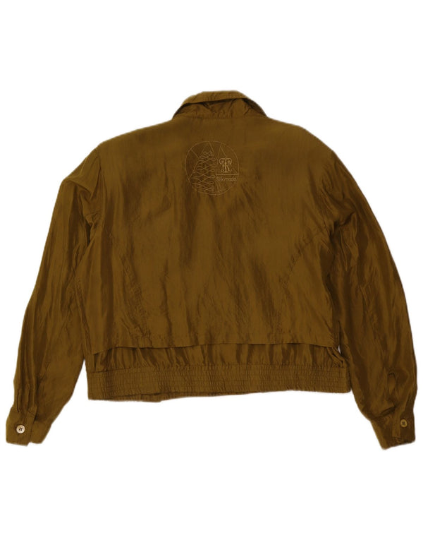 vintage Femmes Surdimensionné Double Breasted Bomber Jacket UK 10 Petit Kaki