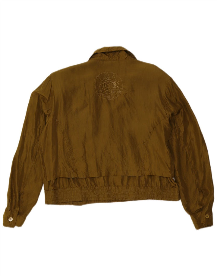vintage Femmes Surdimensionné Double Breasted Bomber Jacket UK 10 Petit Kaki