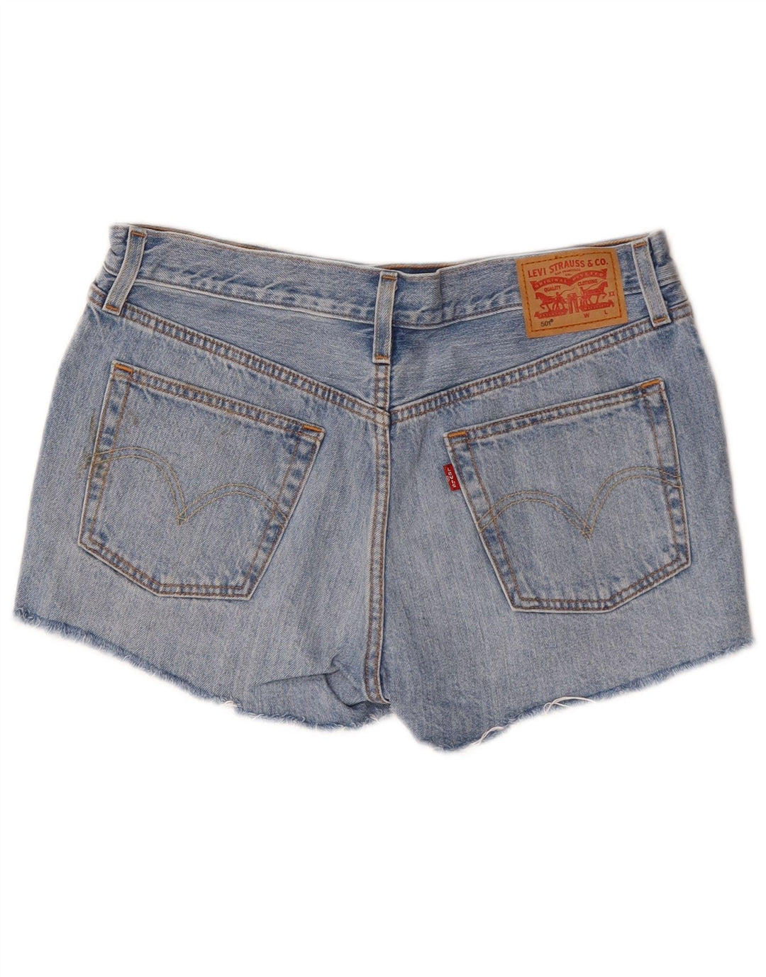 LEVI'S Short en Jean 501 Femme W29 Bleu Moyen Coton