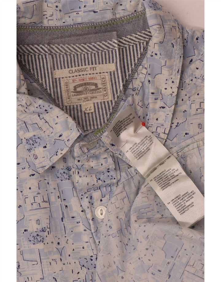 Chemise Coupe Classique à Motif Abstrait Homme White Stuff Bleu XL Coton