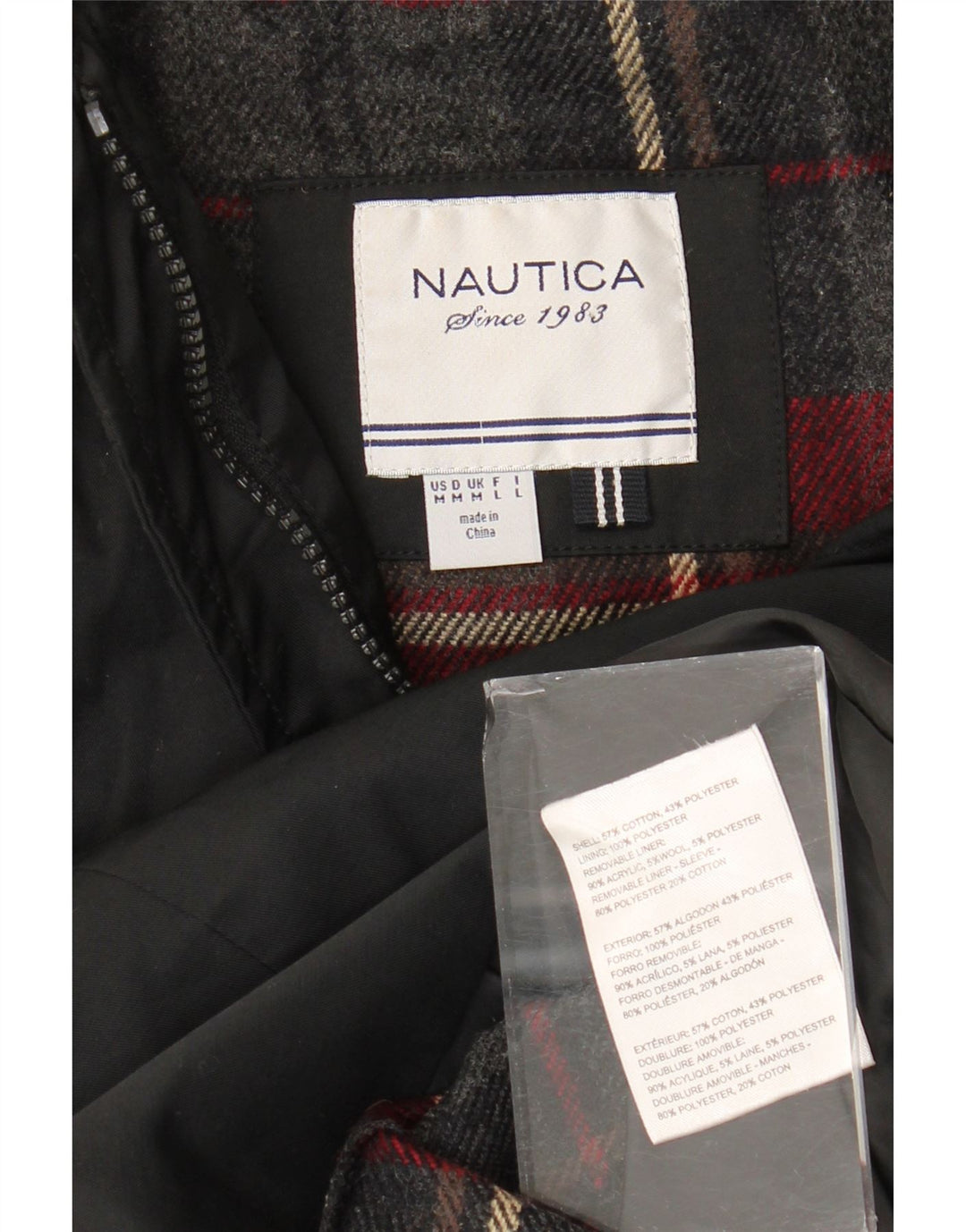 Nautica Duffle Coat Femme UK 14 Coton Noir Moyen