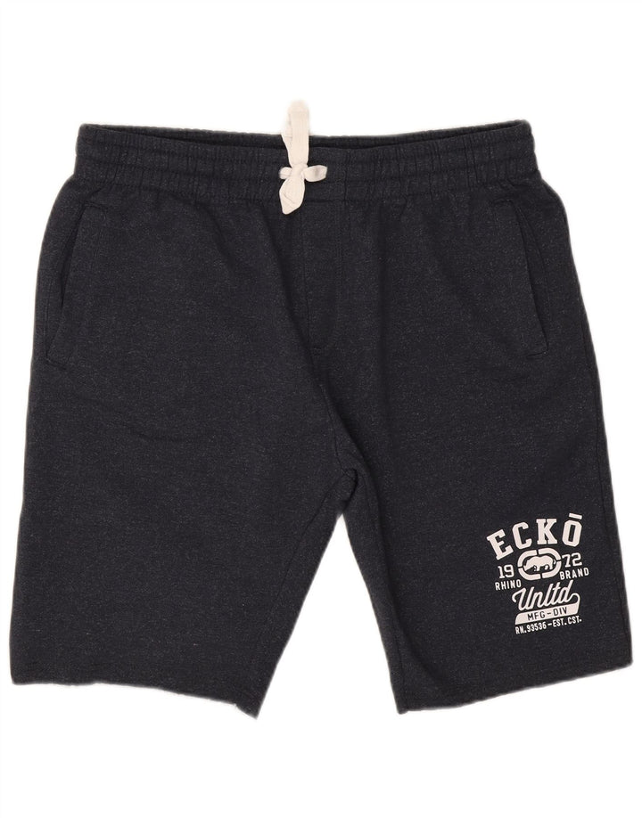 Ecko Unltd Short de sport graphique pour homme en polyester bleu marine Taille L