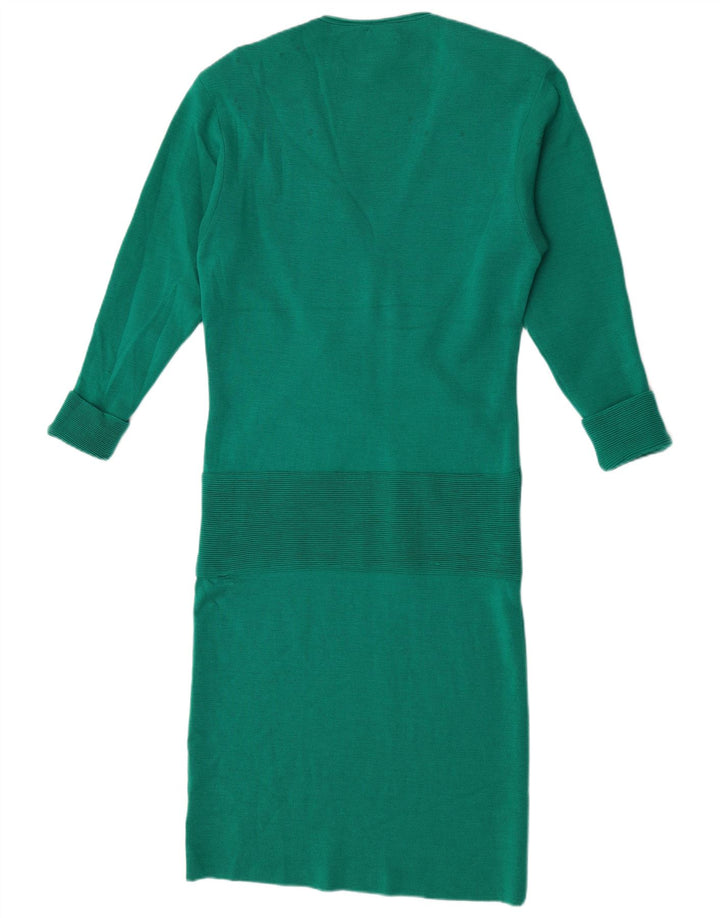 De Pietri Femme Robe Pull IT 44 Laine Vert Moyen