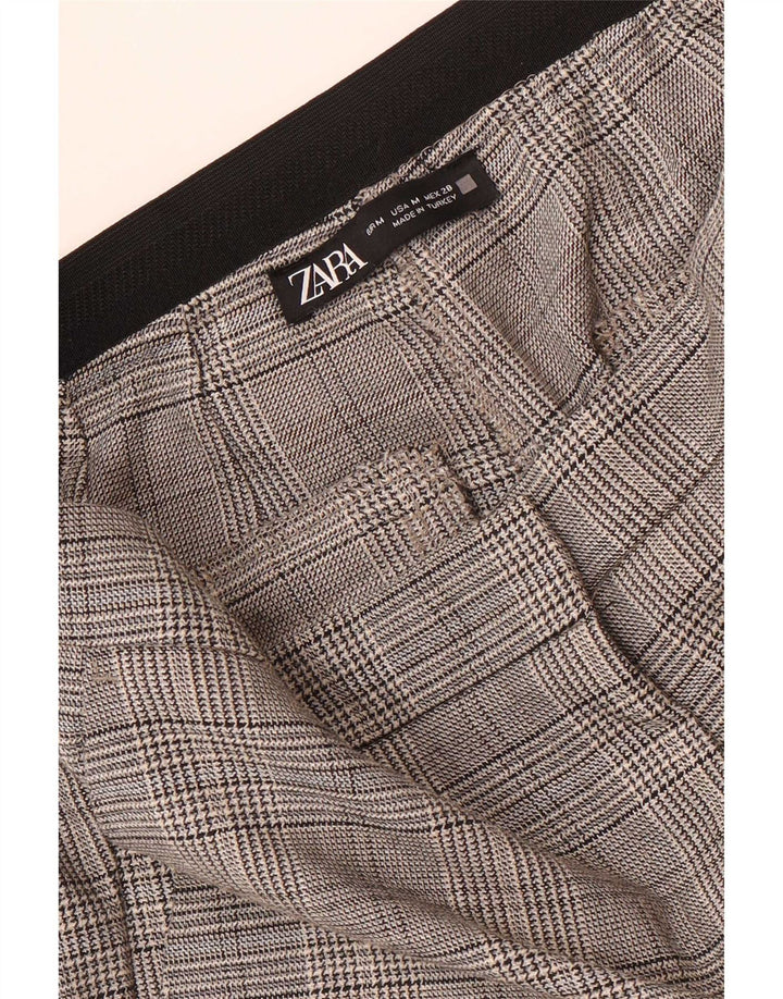 Pantalon Chino Slim Femme Zara Moyen W28 L28 Gris Pied De Poule