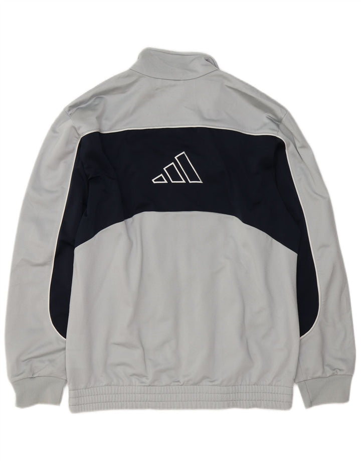 Adidas Veste de survêtement pour homme UK 36/38 Petit Gris Colorblock Polyester