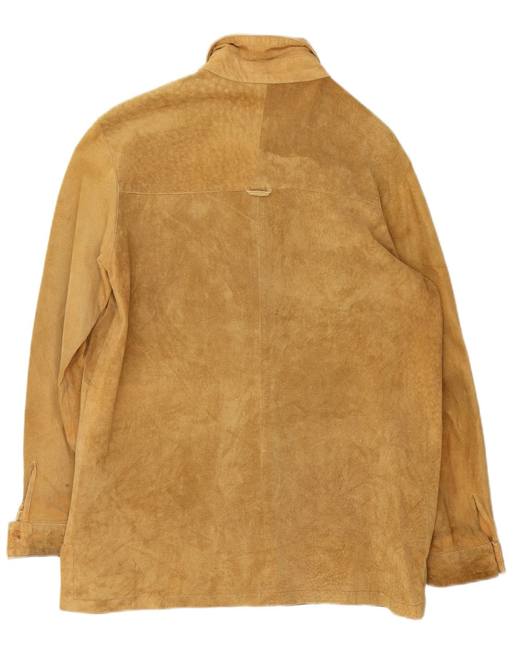 Andrea Mare Surchemise en daim pour femme UK 16 Grand cuir beige