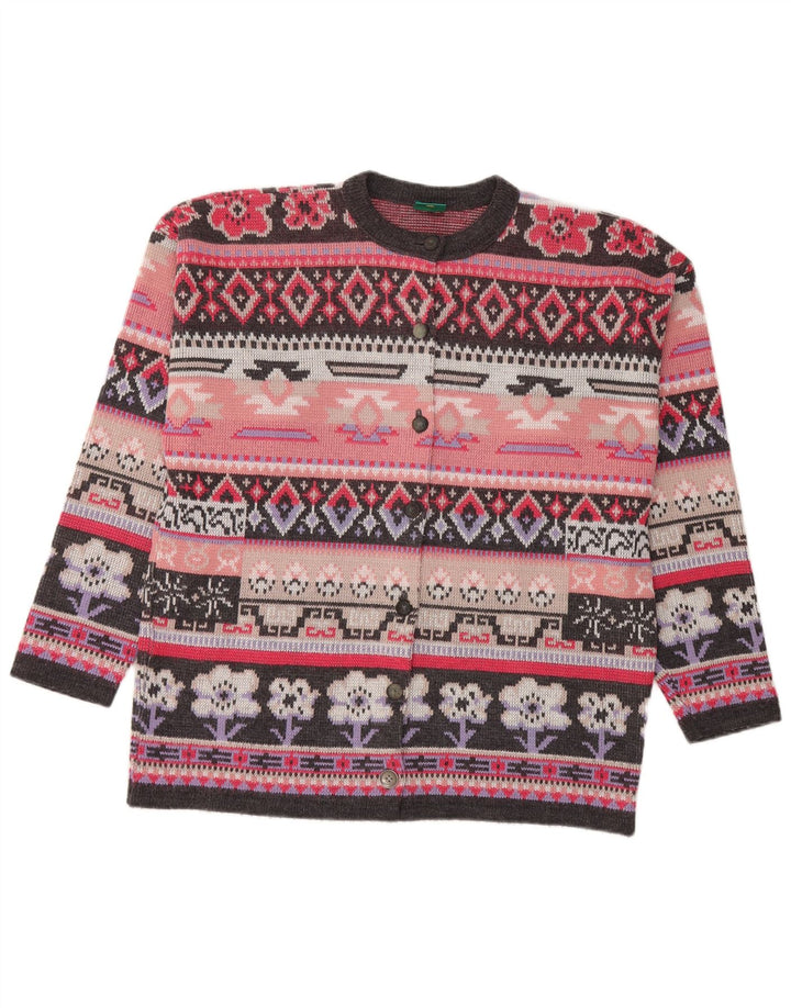 CANDA Cardigan surdimensionné pour femme UK 14 Rose moyen Fair Isle