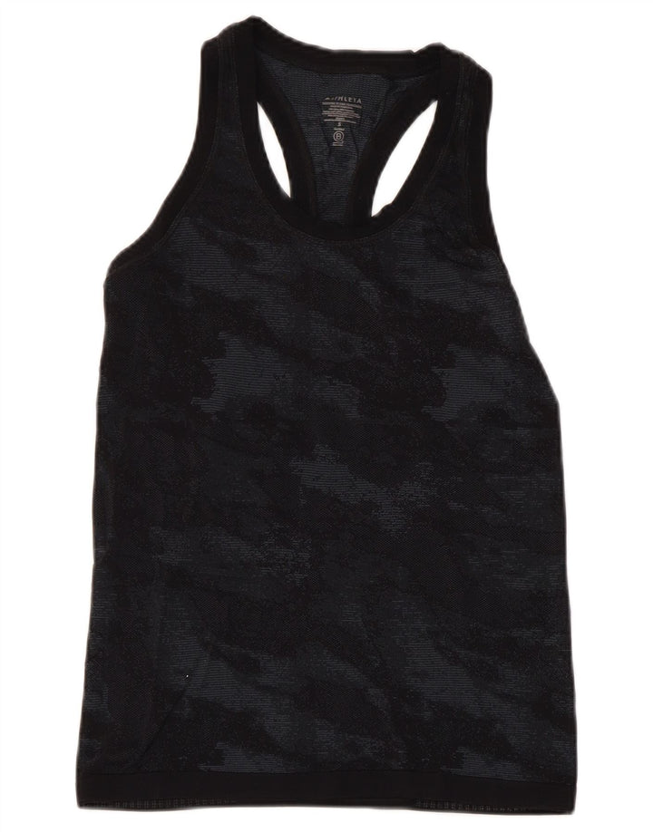 ATHLETA Débardeur pour femme UK 8 Small Noir Camouflage Nylon