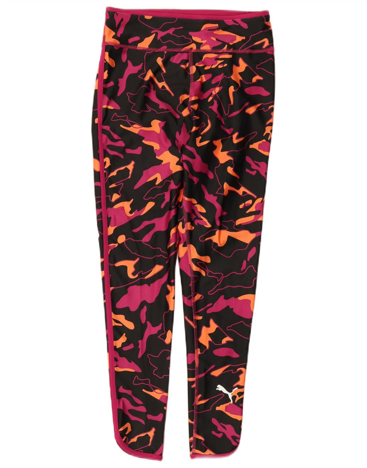 Puma Leggings Femme UK 8 Petit Noir Camouflage Polyester