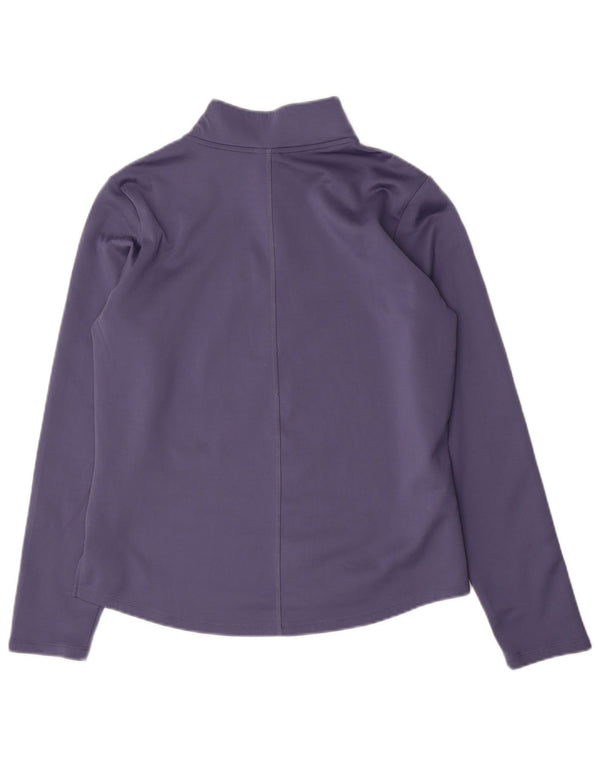 Nike Haut à manches longues Therma-Fit avec col zippé pour femme Violet moyen UK 14