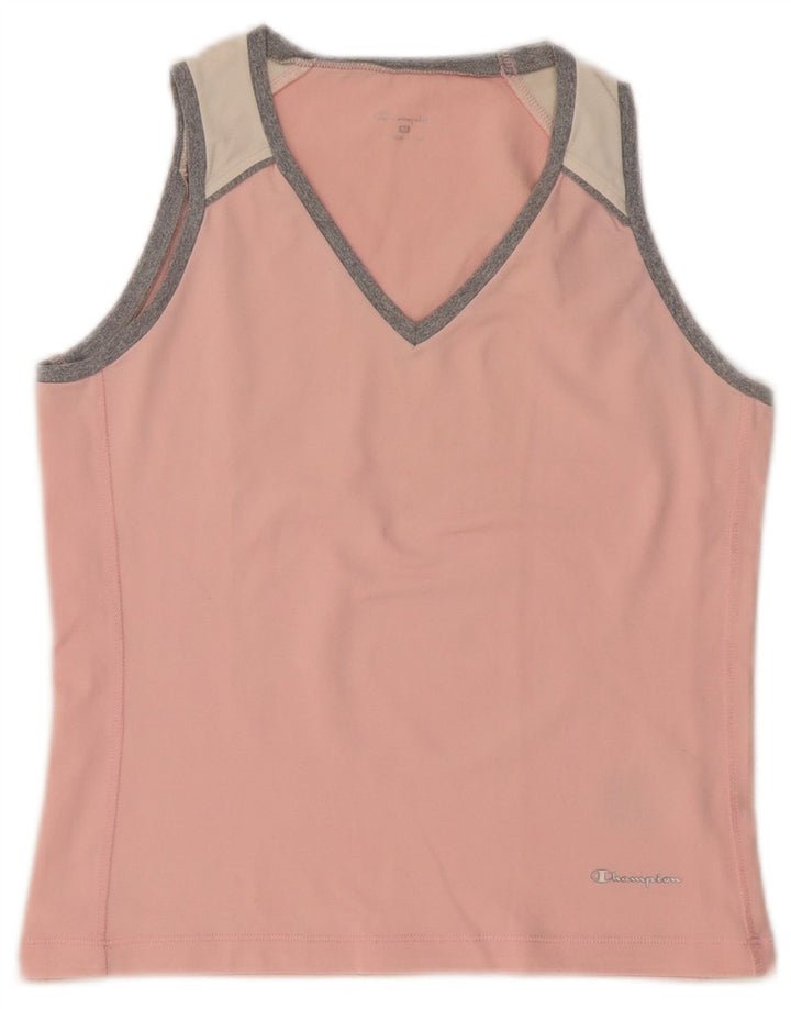 Champion Débardeur Femme UK 12 Rose Moyen Colourblock Polyamide