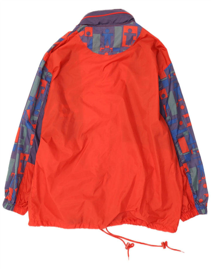vintage Mens Hooded Rain Jacket UK 40 Grand Multicolore Géométrique