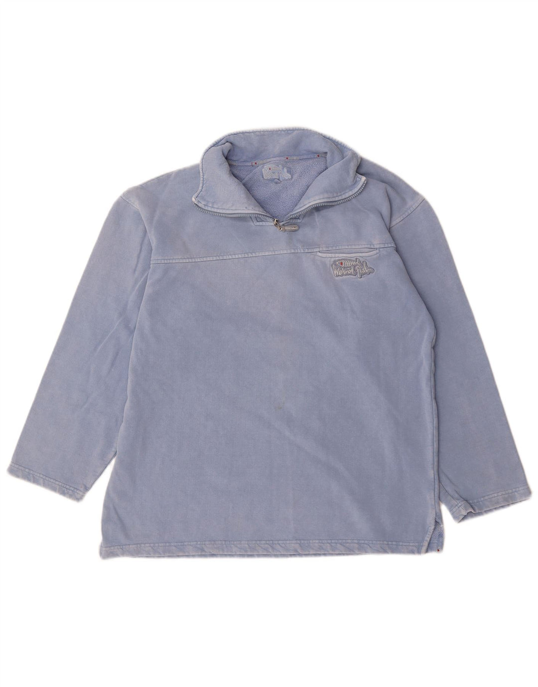 Weird Fish Sweat-Shirt Col Zippé Homme Bleu Moyen Coton