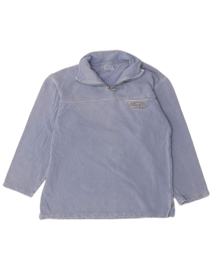 Weird Fish Sweat-Shirt Col Zippé Homme Bleu Moyen Coton