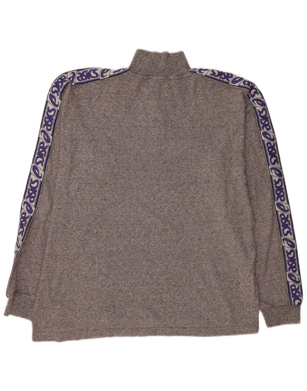 ASICS Haut graphique à col zippé pour hommes à manches longues 2XL Gris