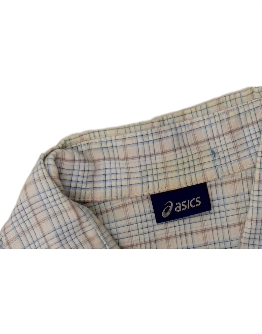 ASICS Chemise à manches courtes pour homme 2XL en coton à carreaux bleu