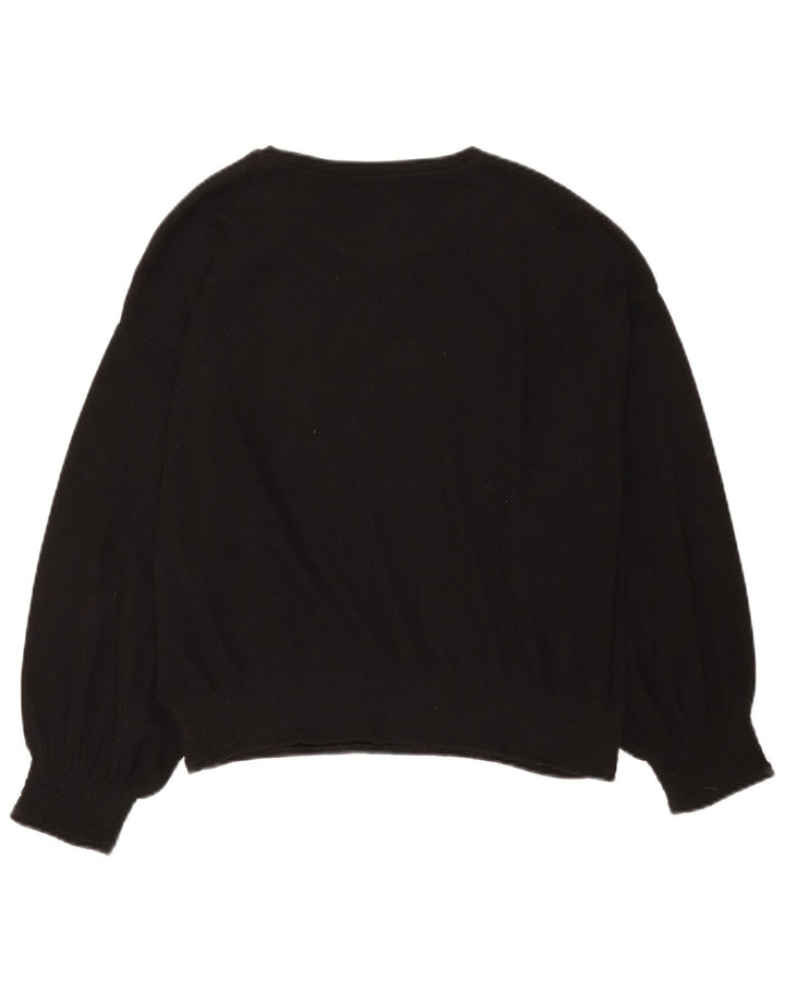 Zara Pull col bateau pour femme UK 16 Large Noir Polyester