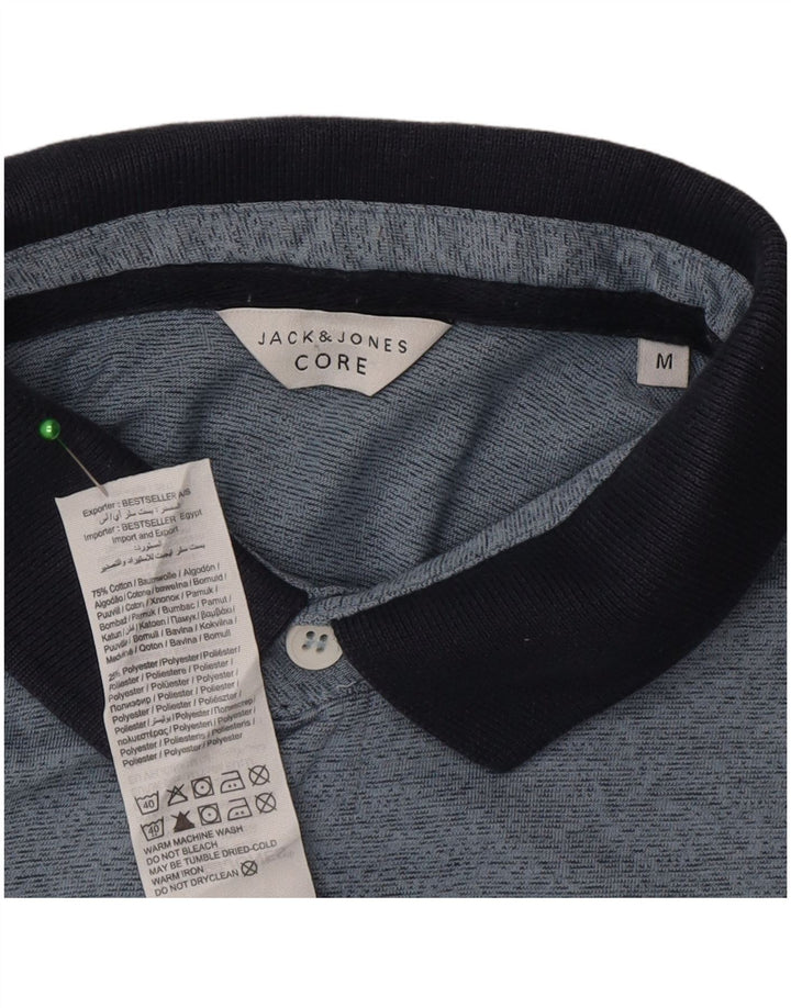 Jack & Jones Polo à Manches Courtes Homme Coupe Regular Bleu Moyen Moucheté