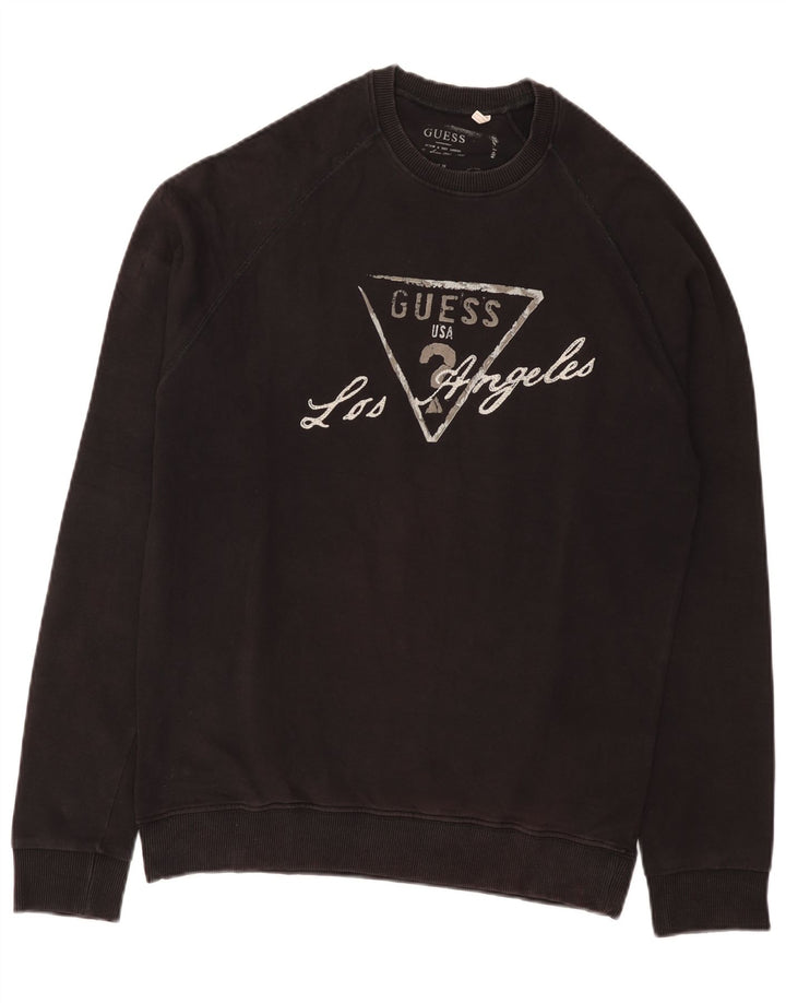 Guess Sweat-shirt graphique pour homme 2XL en coton noir