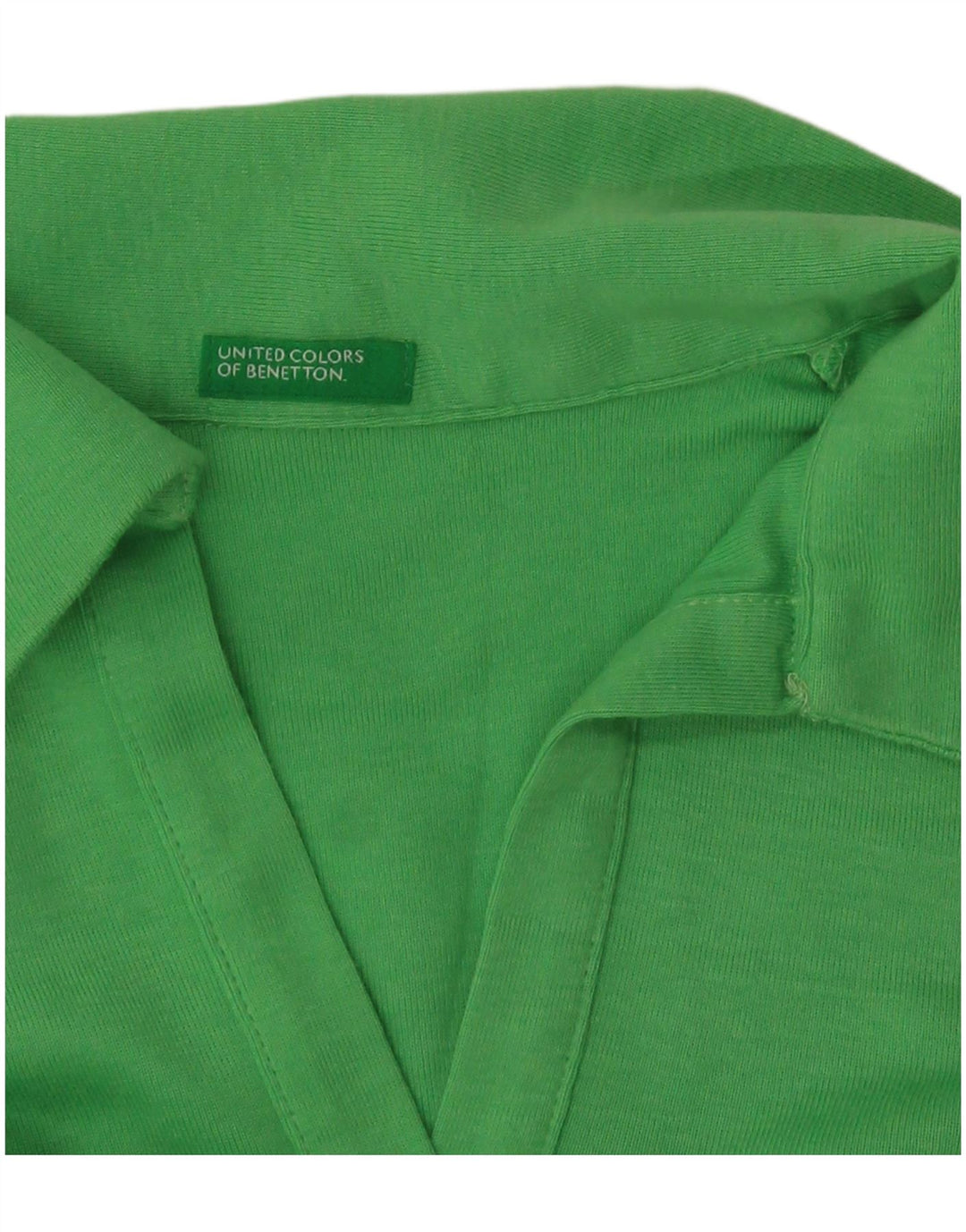 Benetton Polo à manches longues pour femme UK 10 Small Vert