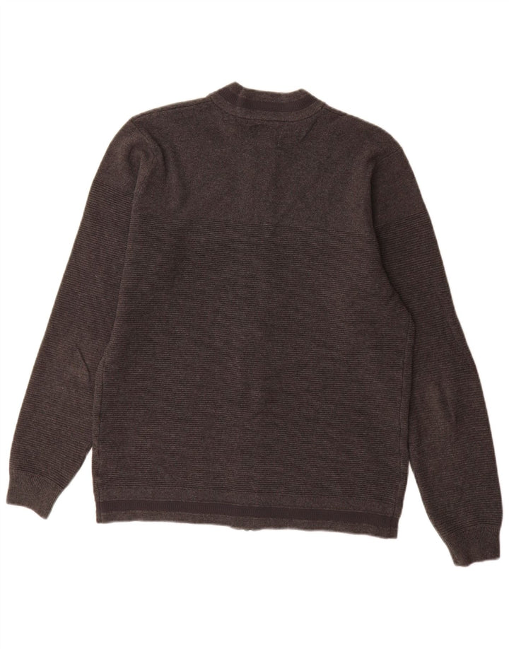 Zara Cardigan entièrement zippé pour homme en coton gris moyen