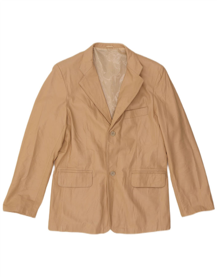 vintage Femme 2 Bouton Blazer Veste UK 14 Beige Moyen