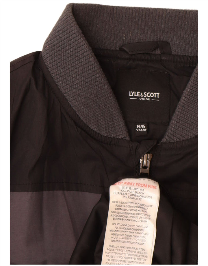 Lyle & Scott Bomber Jacket Garçon 14-15 ans Gris Colorblock Coton
