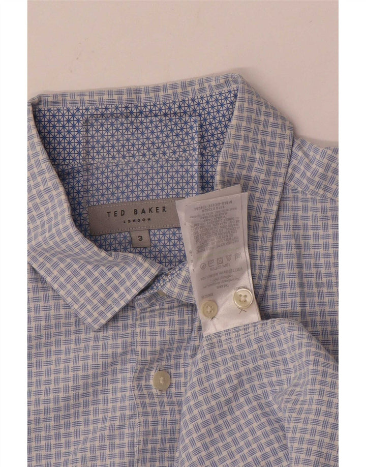 Ted Baker Chemise Homme Taille 3 Bleu Moyen Vichy Coton