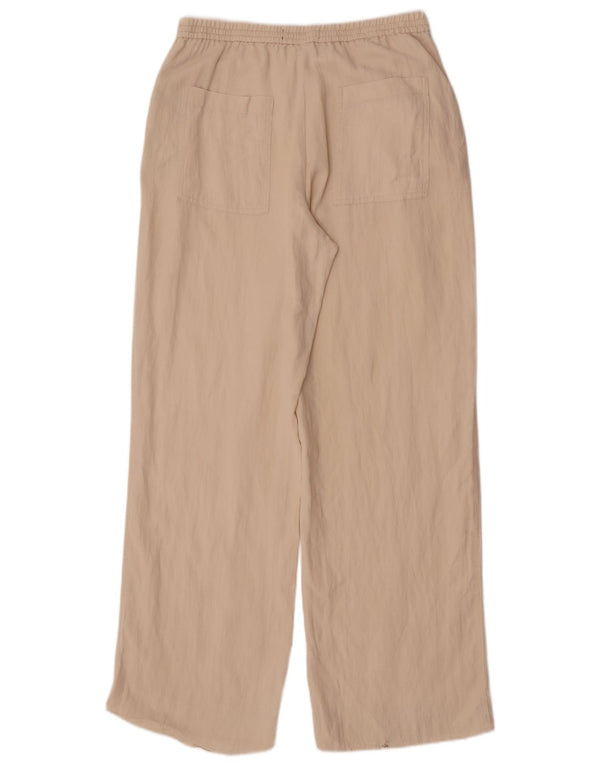 Pantalon Chino Droit Femme Zara Moyen W28 L32 Lyocell Blanc Cassé