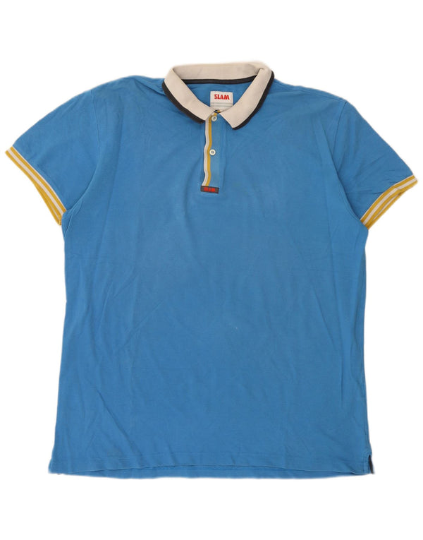 Slam Mens Polo Shirt 3XL Blue Cotton