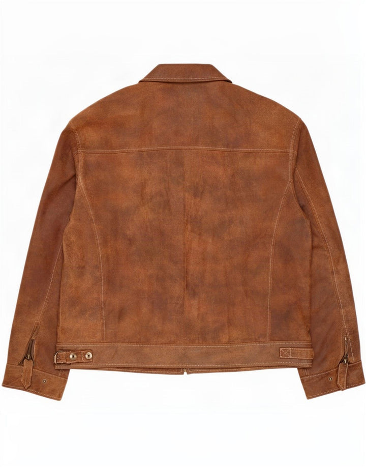 Engbers Veste en cuir militaire pour homme IT 58 4XL Marron