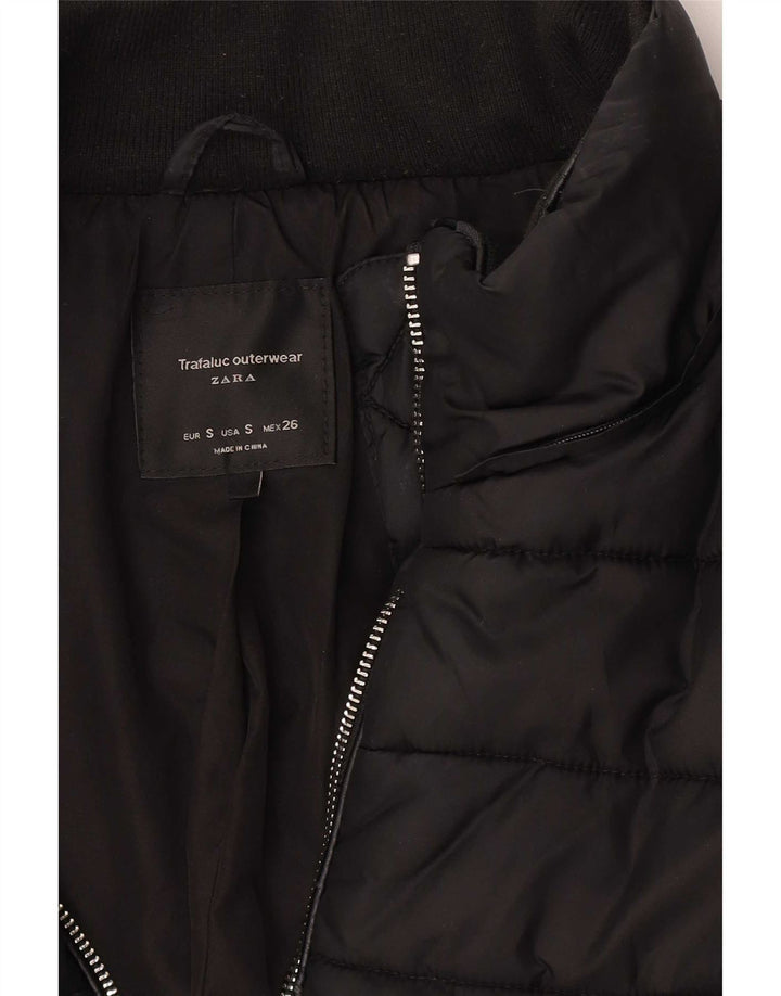 Zara Femme Trafaluc Veste Rembourrée UK 10 Petit Noir