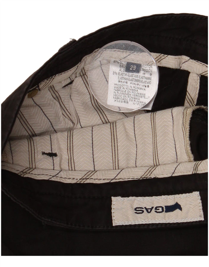 Gas Pantalon Chino Droit Femme W29 L31 Noir Coton