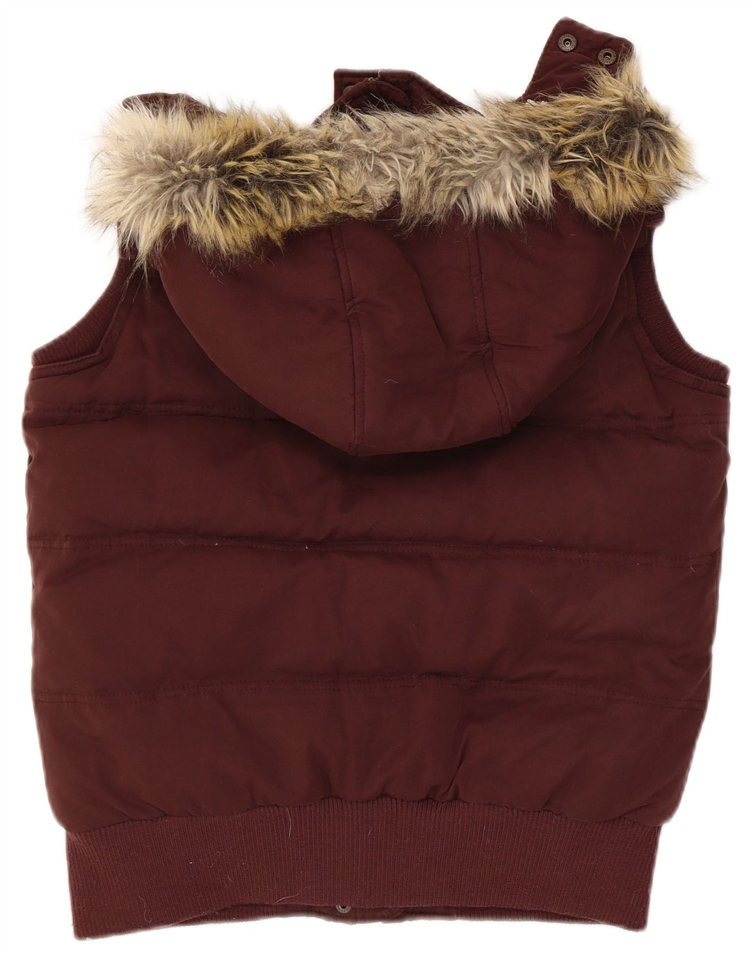 Fat Face Gilet rembourré à capuche pour femme UK 10 Small Bordeaux Polyester