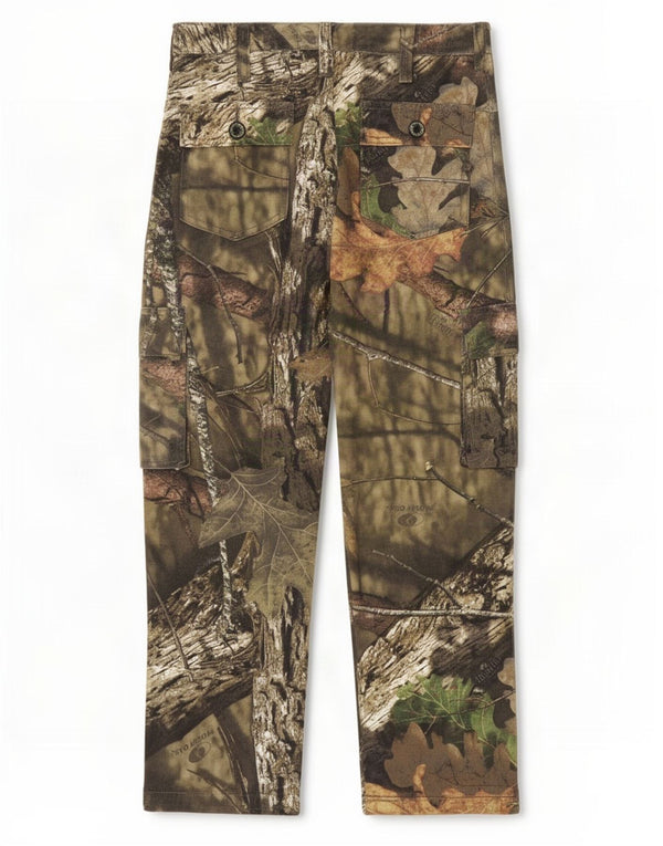 Mossy Oak Pantalon Cargo Garçon 10-11 Ans Large W26 L25 Kaki Camouflage