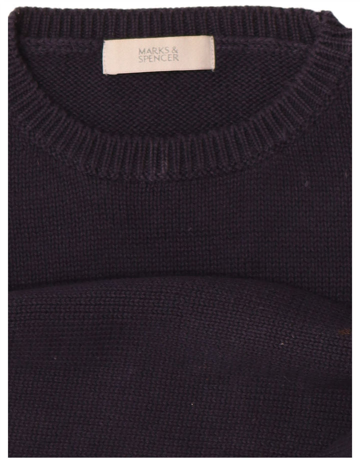 Marks & Spencer Pull Col Ras du Cou Homme Bleu Marine Moyen