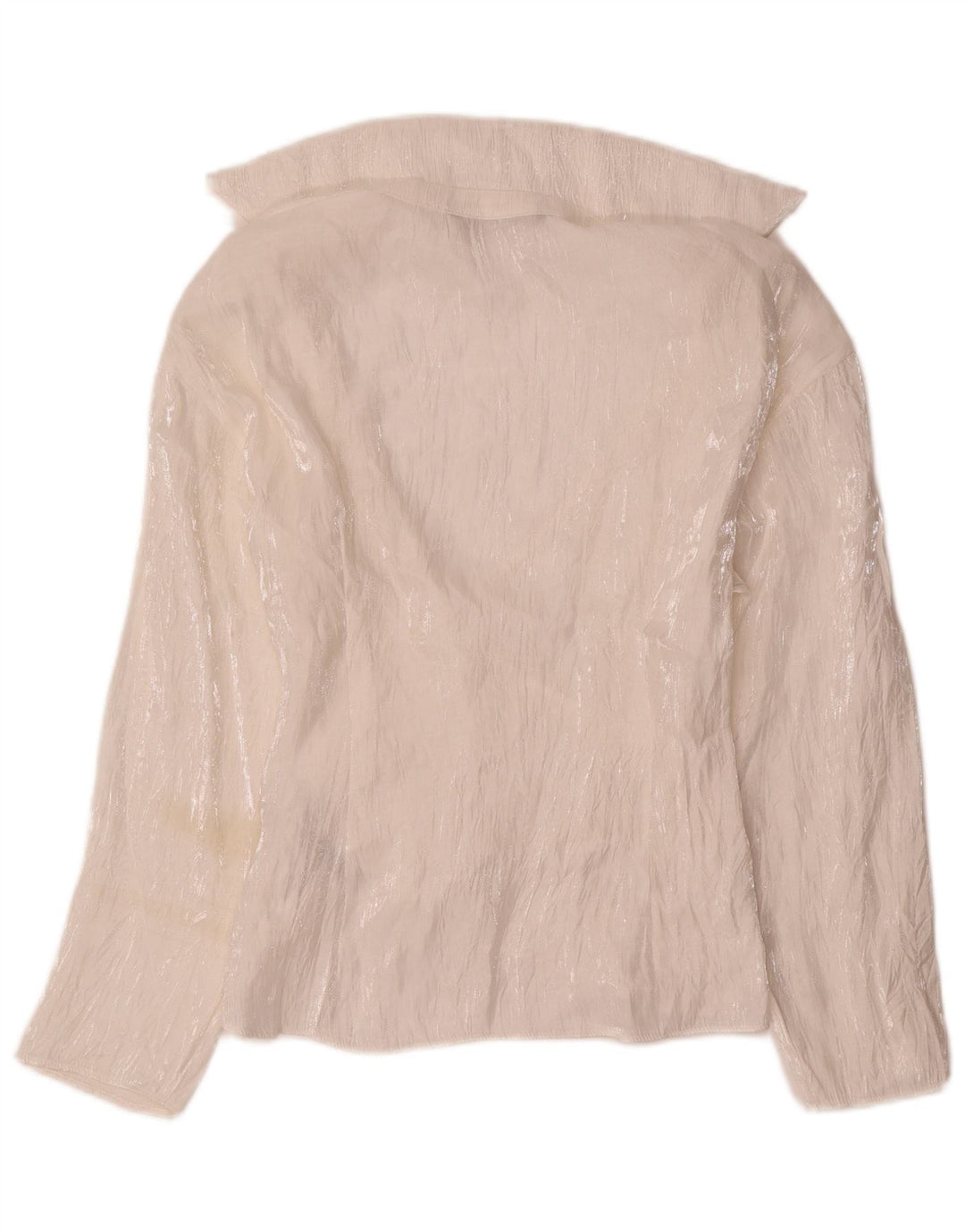 Zara Chemisier à manches longues pour femme UK 12 Viscose blanc moyen