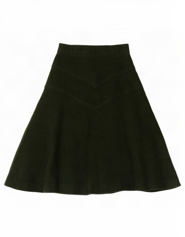 vintage Femme Jupe A-Line IT 44 Moyen W28 Vert