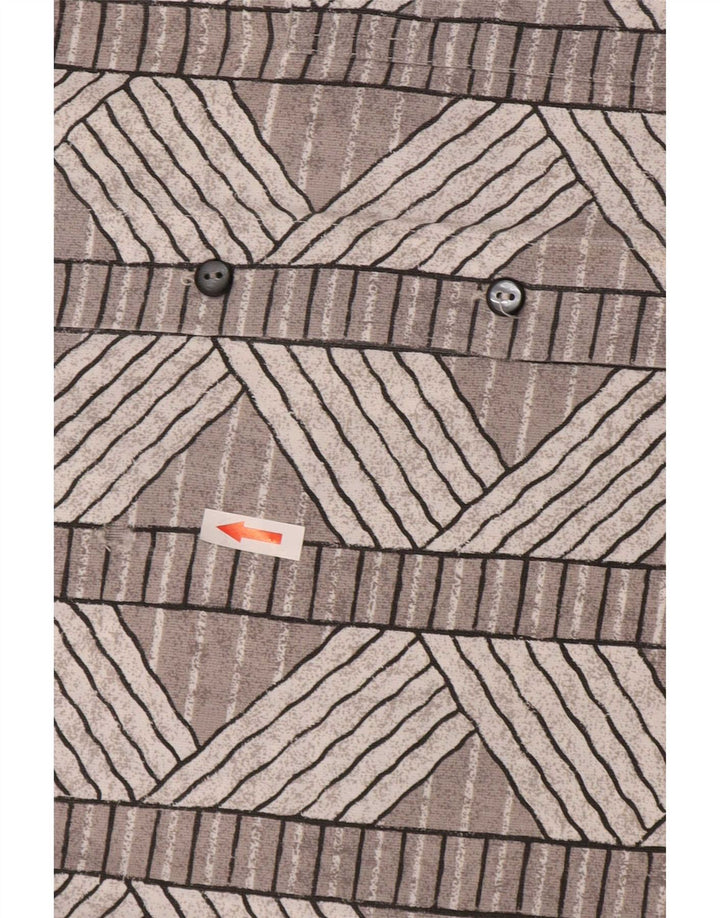 vintage Chemise à manches courtes pour hommes XL Gris Géométrique