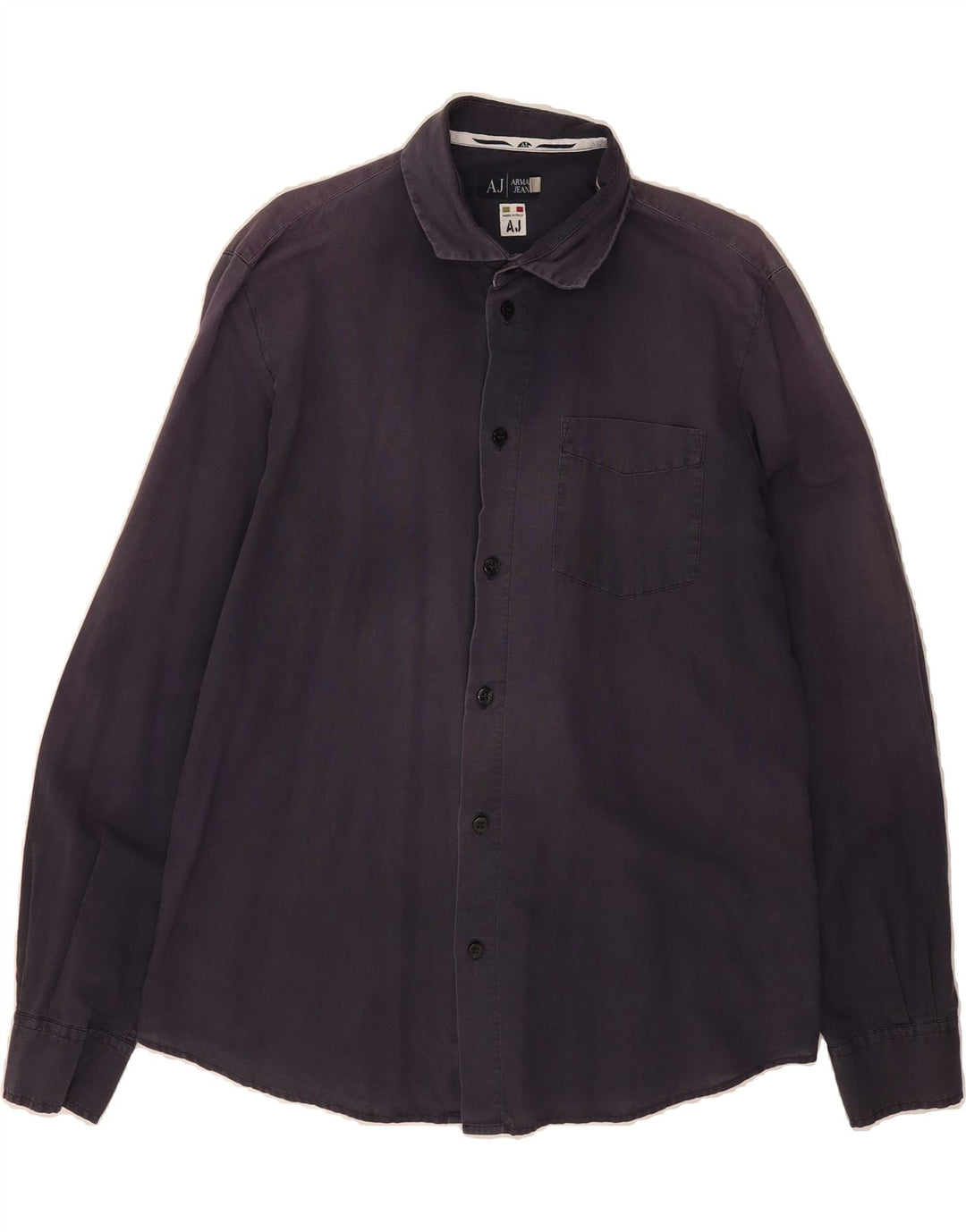 ARMANI JEANS Mens Shirt Large Navy Blue Vintage Armani Jeans and Second-Hand Armani Jeans from Messina Hembry 