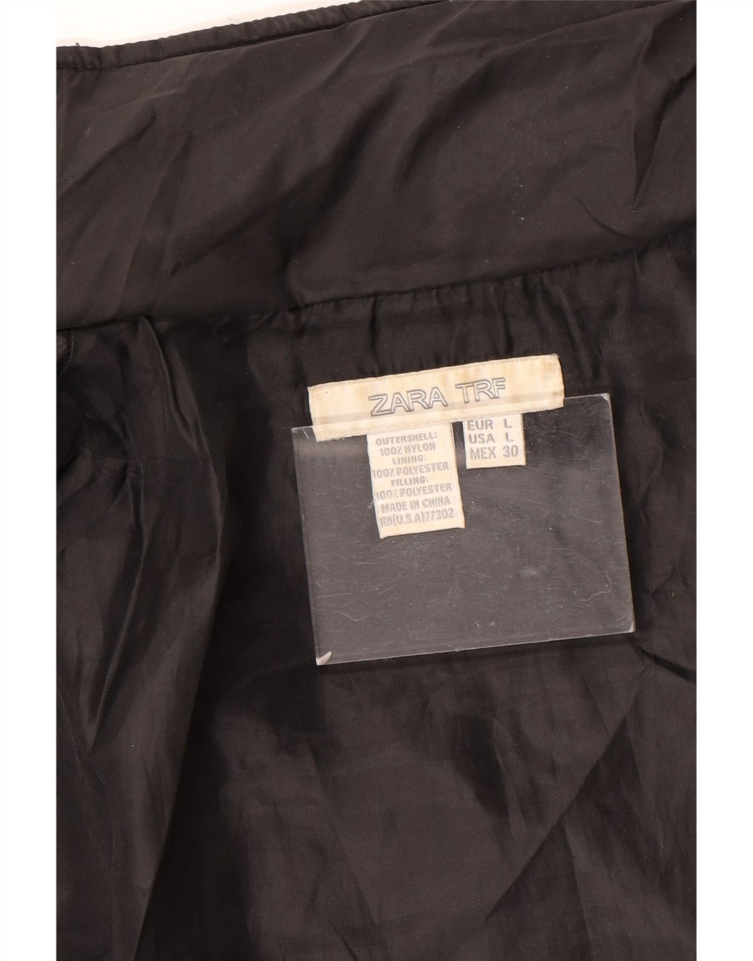 Zara Veste rembourrée pour femme UK 16 Large Nylon Noir