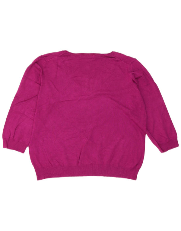 Marks & Spencer Pull court à col en V pour femme UK 20 2XL Rose