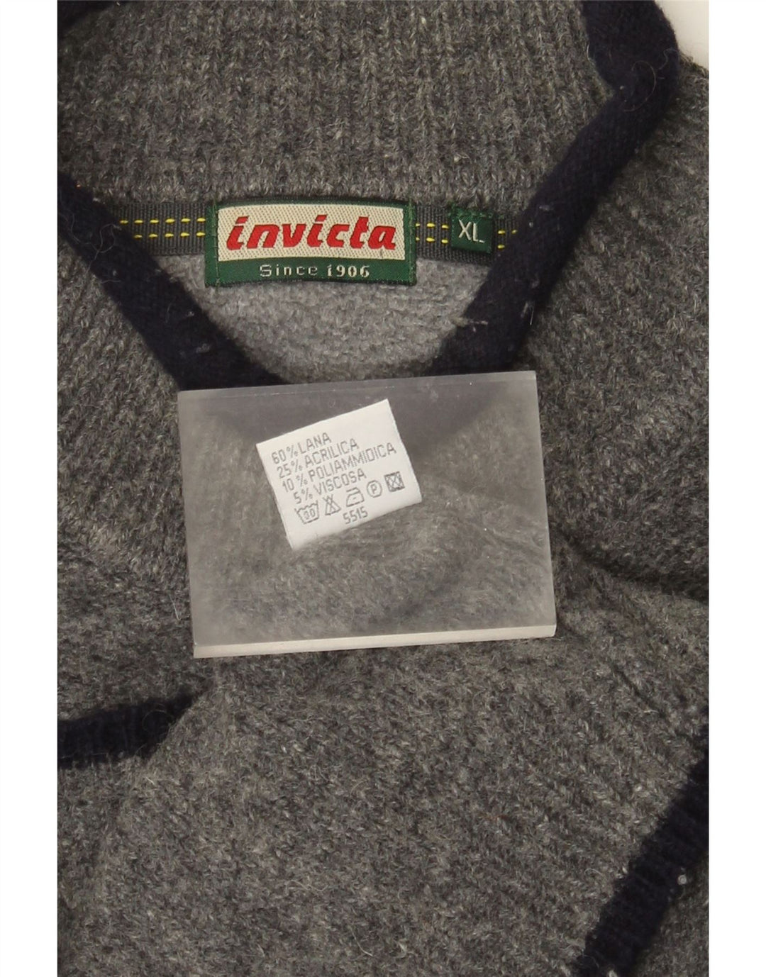 Invicta Pull col roulé pour homme XL en laine grise
