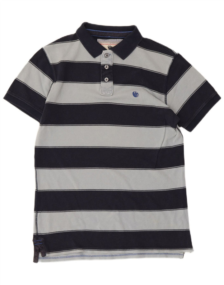 FAT FACE Polo Homme Bleu Marine Moyen Rayé Coton