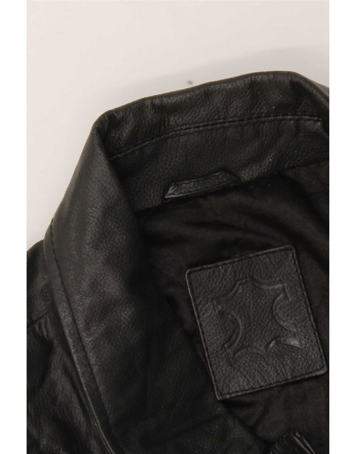 veste en cuir homme vintage UK 40 Grand Noir