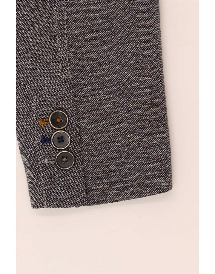 Zara Veste Blazer 2 Boutons Homme EU 46 Petit Gris Polyester