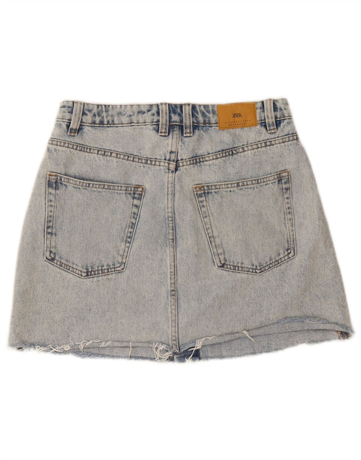 Zara Femme Jupe En Jean Petit W26 Bleu Coton