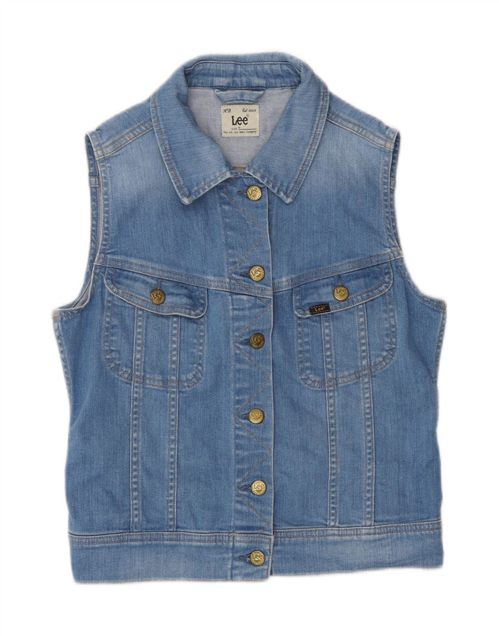 Lee Gilet en jean pour femme UK 12 Bleu moyen Coton