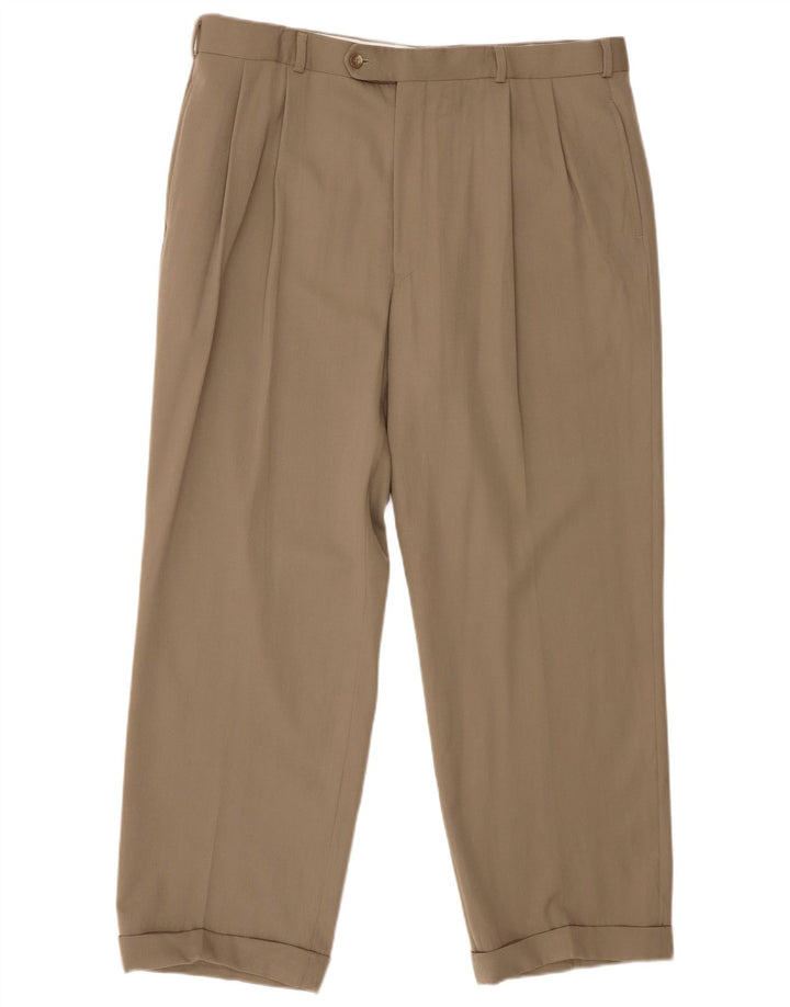 BROOKS BROTHERS Pantalon de costume pour homme W36 L29 laine beige