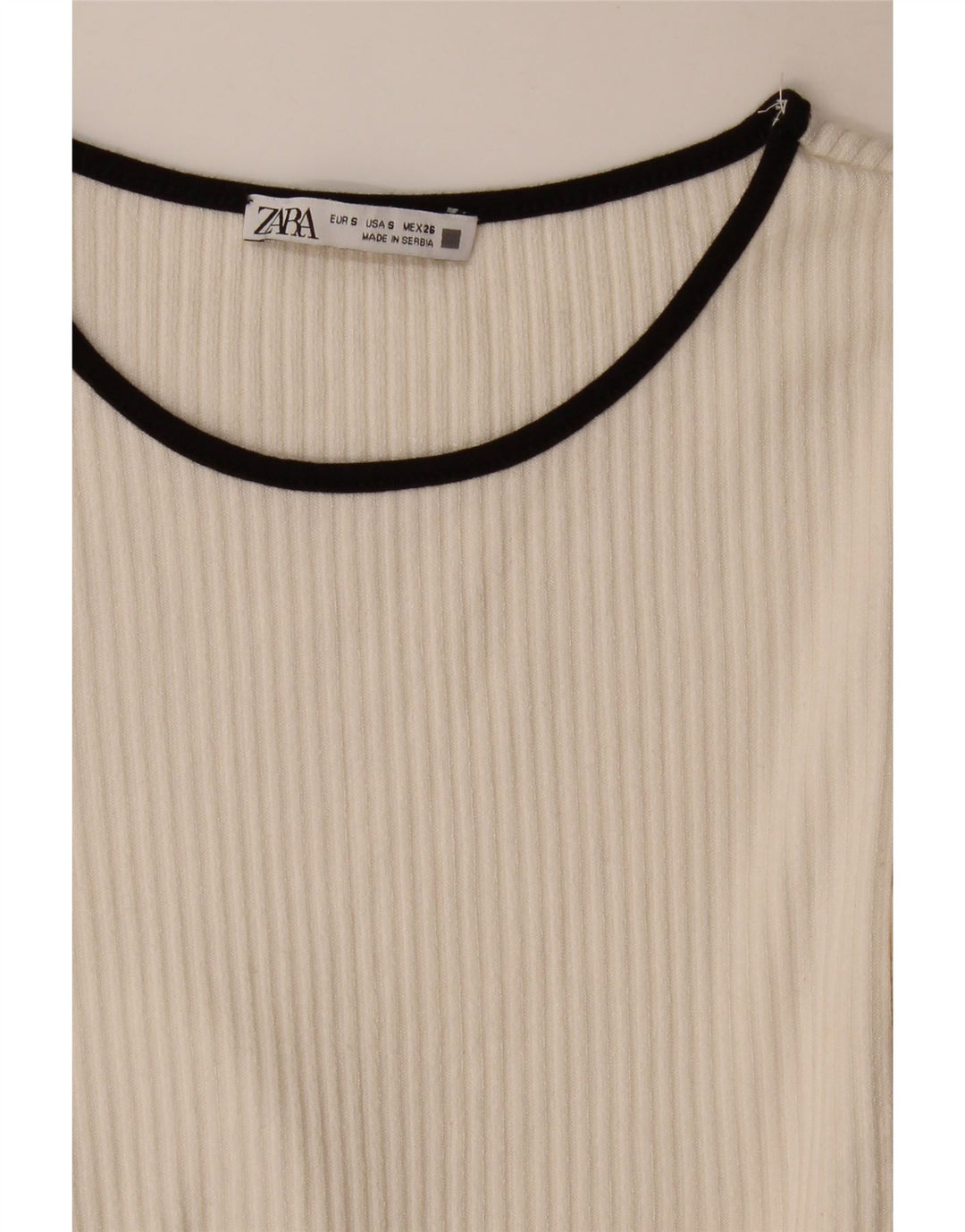 Zara Femme Top Manches Longues UK 8 Small Blanc